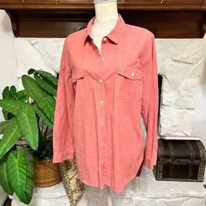 Old Navy Women’s Denim Soft Pink Button-Up Shirt Size XL